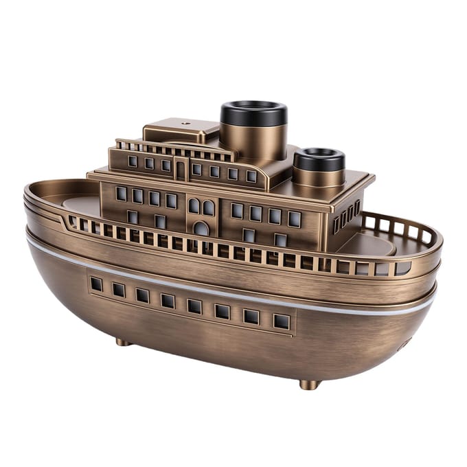 300ML Scheepsmodel Aromatherapie Olie Diffuser Koele Mist Luchtbevochtiger met Automatische Uitschakeling 2H 4H Timer voor Huis Slaapkamer black
