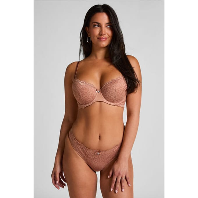 Hunkemöller Dames Lingerie String Marine - Bruin - maat S