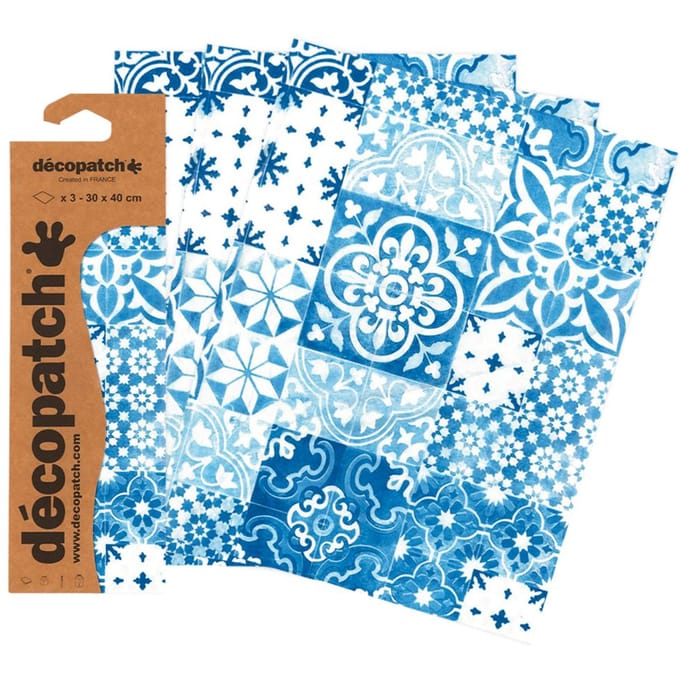 Décopatch papier "Tegelmozaïek blauw"