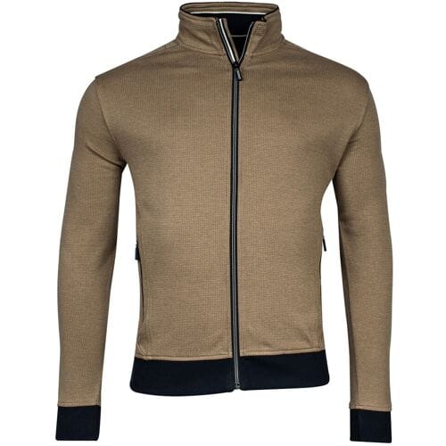 Baileys Vest Sweat Cardigan Zip Two-Tone Jacquard Interlock Olive / male