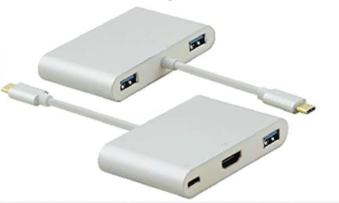 Dockingstation, USB 3.1 Type-C St/3xUSB/HDMI/Type-C Bu, PREMIUM 4K, silber