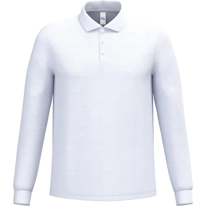 Polo van piqué stof met lange mouwen iDeal Basic Brand