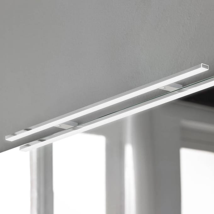Ebir Esther 2 LED spiegellamp, chroom, breedte 80 cm