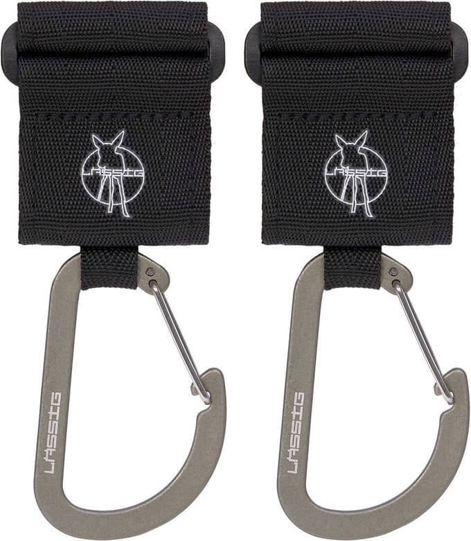 Lassig 2 Stuks Black Carabiner Tassenhaak 1107007000