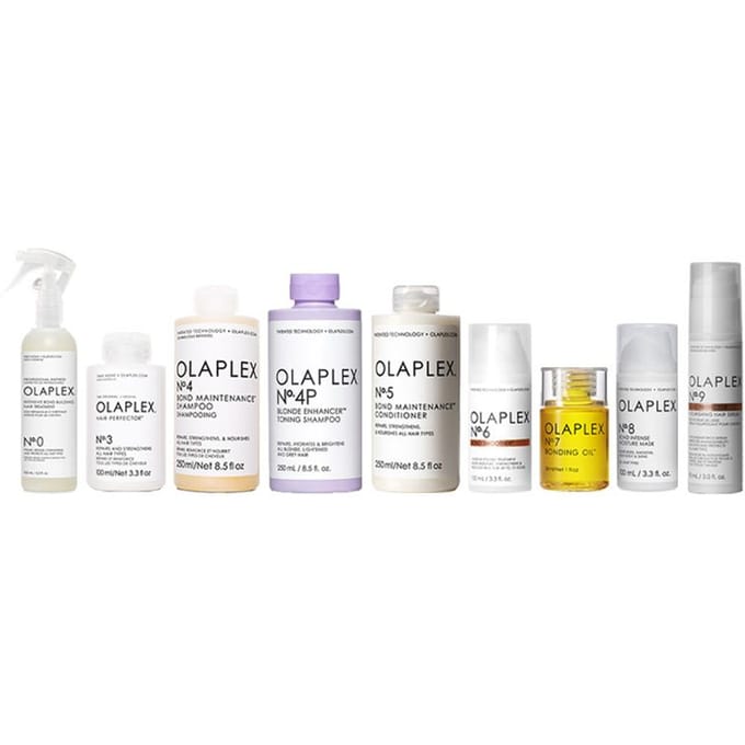 Beschadigd haar pakket Olaplex No.0 + 3 + 4 + 4P + 5 + 6 + 7 + 8 + 9