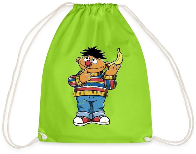Sesamstraat Ernie Banana Telefoon Gymtas