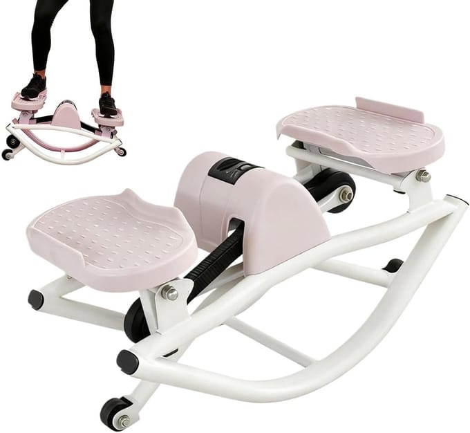 Core Trainer - Stapmachine Thuistraining - Buikspier Training - Geluidsloze Beweging - Compact Ontwerp - Zwart