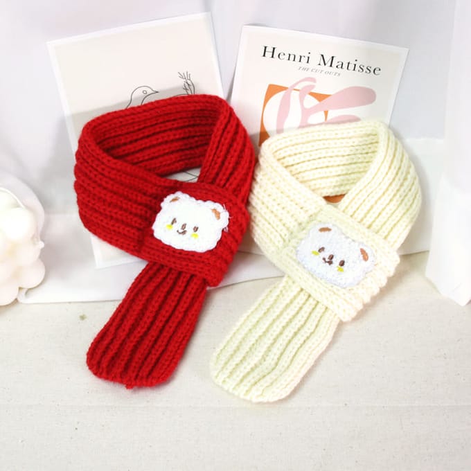 [KIMnyang_deng] Striped ribbon 2-stage lace puppy cat cape Red L gray