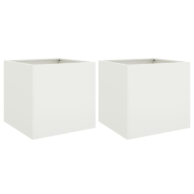 vidaXL - Plantenbakken - 2 - st - 49x47x46 - cm - staal - wit