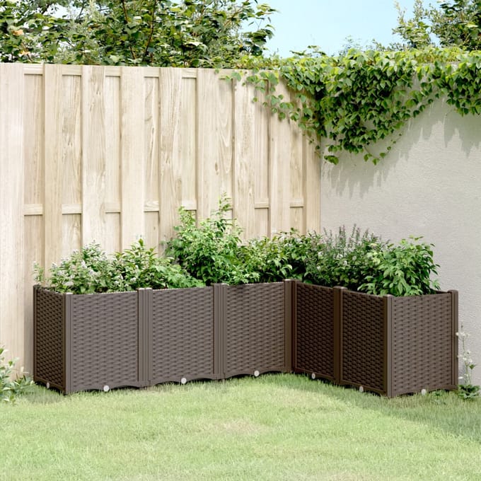 vidaXL - Plantenbak - 160x120x53 - cm - polypropeen - bruin