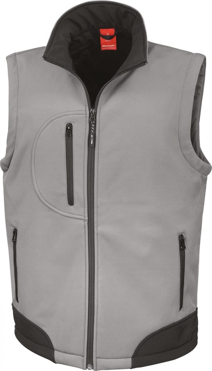 Result Soft Shell Bodywarmer RT123 - Workguard Grey/Black - XL