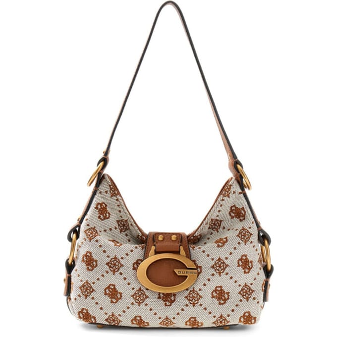 Guess Camden Mini - Schoudertas 23 cm (cognac logo)