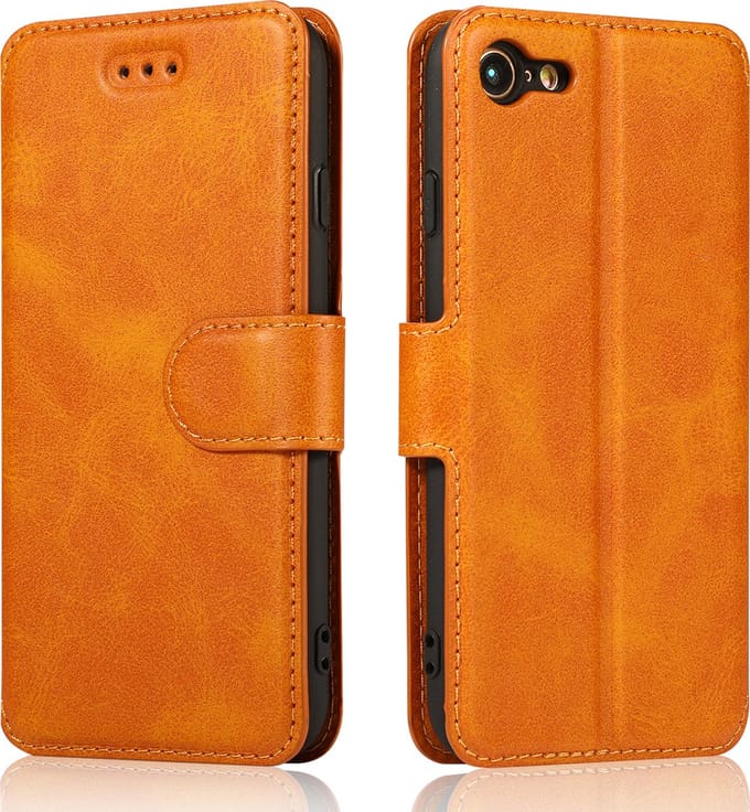 Bookcase Geschikt voor Apple iPhone 7 / 8 - Bruin - Pasjeshouder - Portemonnee