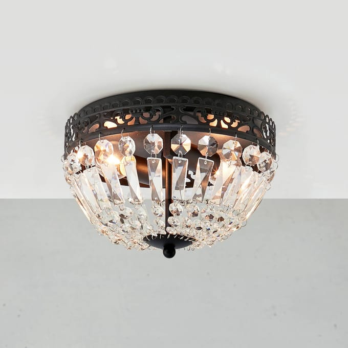 Markslöjd Plafondlamp Etienne glaskristallen Ø 25cm zwart