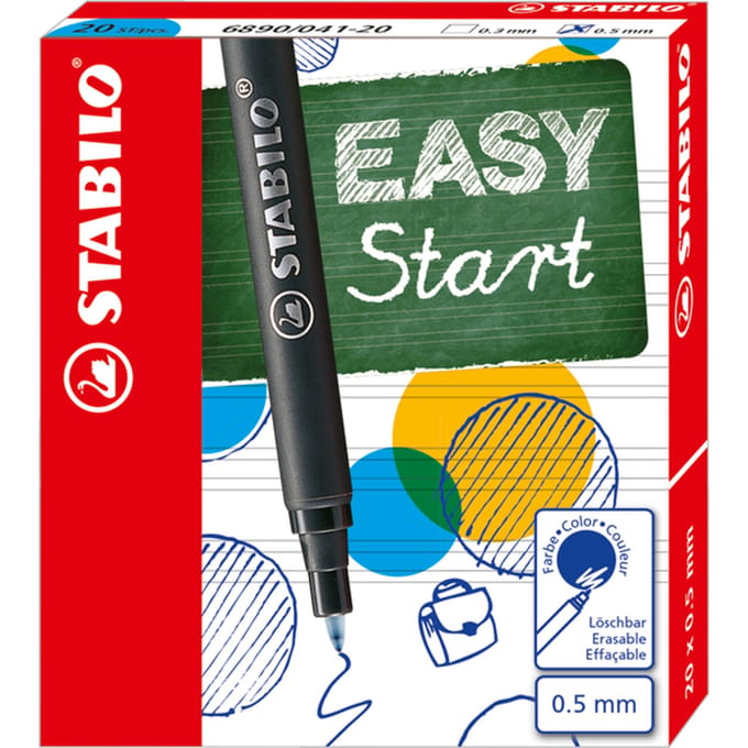 Rollerpenvulling STABILO Easyoriginal fijn blauw doosje à 20 stuks