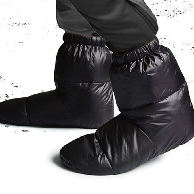 Winter Dons Hoge Sokken Waterdichte Eendendons Booties Trekkoord Sluiting Dons Gevulde Voetbedekking black
