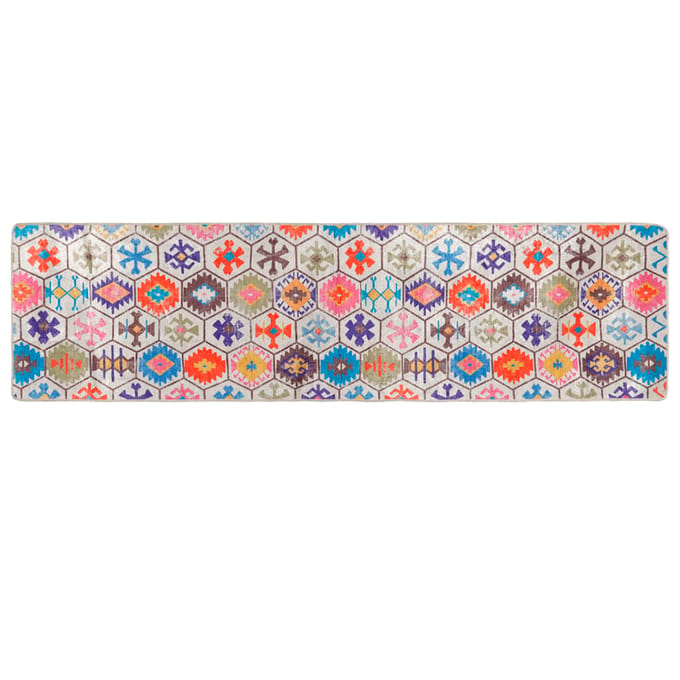 vidaXL - Vloerkleed - wasbaar - 80x300 - cm - meerkleurig
