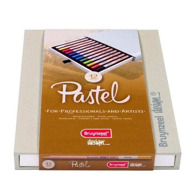 Crayon Pastel - Bruynzeel - Boîte de 12 - Couleurs Assorties - Haute Qualité - Mixte