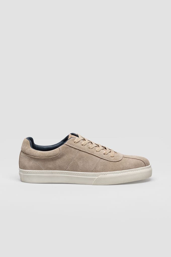 Ben Sherman Bentley II Suède Heren Stone Sneakers