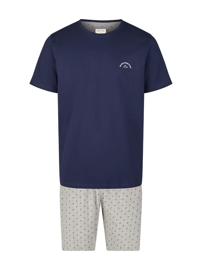 Phil & Co Heren Shortama Korte Pyjama Set Donkerblauw - Maat M