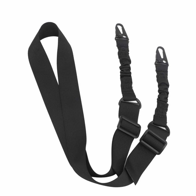 2 Punts Sling Stevig Verstelbare Lengte Traditionele 2 Punts Veiligheidssling voor Buitenactiviteit black