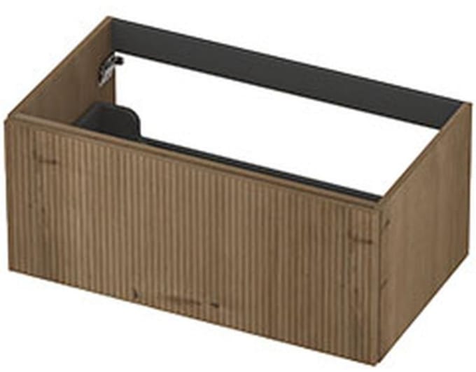 INK - Onderkast 1L Fineer Gefreesd Tbv Greep - 800x450x400 Mm - Ash Grey