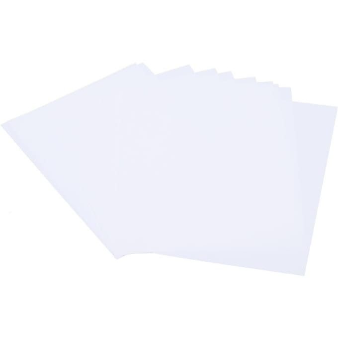 Lot de 10 feuilles thermorétractables BOPS, film thermorétractable, impression recto verso, accessoires peints à la main(blanc ) white