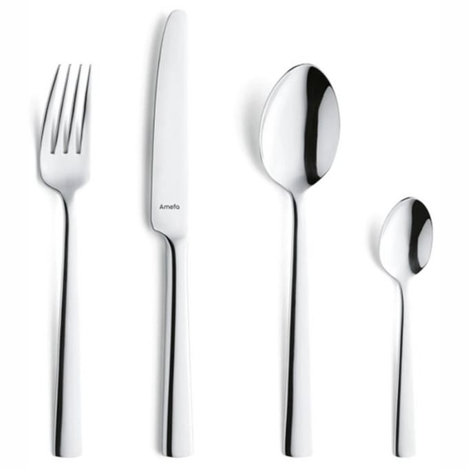 Amefa Moderno - 6 persoons - 24-delige Bestekset - Voor 6 personen - Zilver-Luxe geschenkdoos- Hoogwaardig 18/10 chroomnikkelstaal