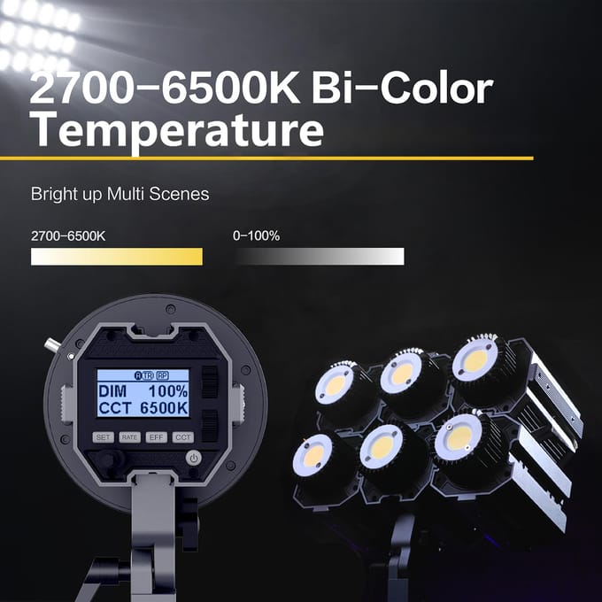 COLBOR CL60 Compact Studio LED lumière vidéo 65W photographie lumière de remplissage 2700K6500K variable CRI97 + US Plug gray