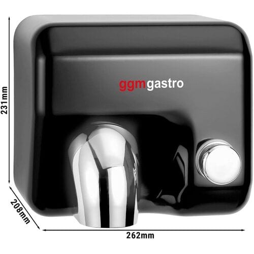 GGM Gastro Händetrockner mit Druckknopf - Edelstahl - Mattschwarz