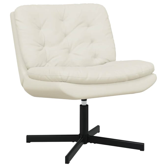 vidaXL - Draaiende - Relaxstoel - Crème - 63 - x - 75 - x - 76 - cm - Fluweel