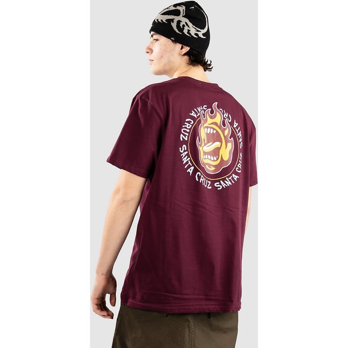 Santa Cruz BT Ringed Screaming Flame T-Shirt rood