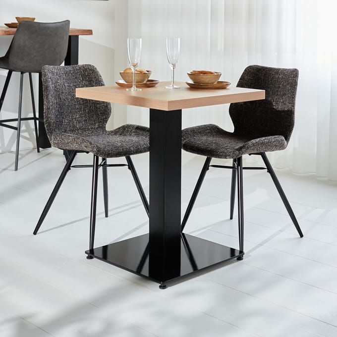 Bistrotafel Robin vierkant melamine rustiek eiken 80 x 80 x 3,8 cm