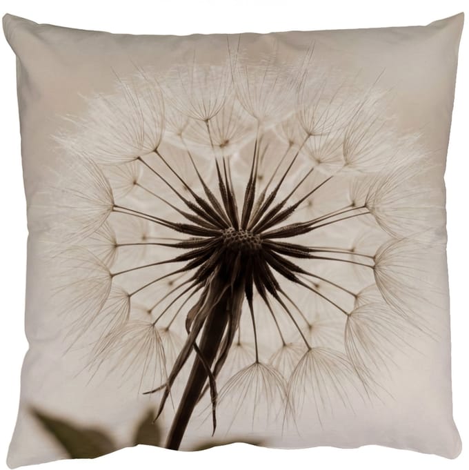 Sierkussens - Kussentjes Woonkamer - 60x60 cm - Paardenbloem - Minimalistisch - Wit