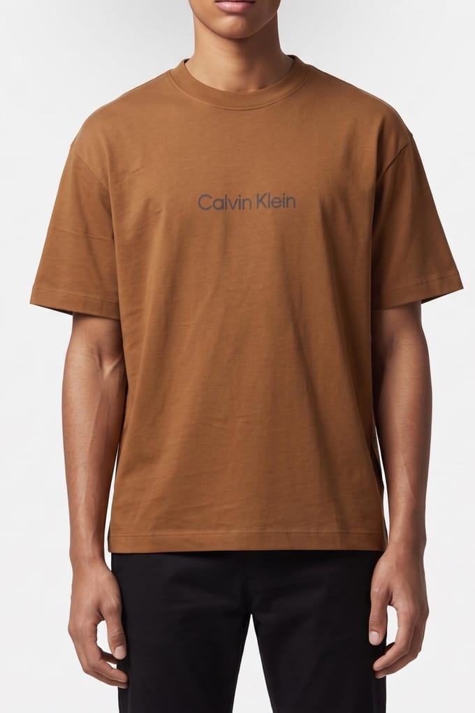 Calvin Klein Ss Relaxed Standard Tee Bronze Gold Taglia: M | Magliette basic Outlet | Uomo | Marrone