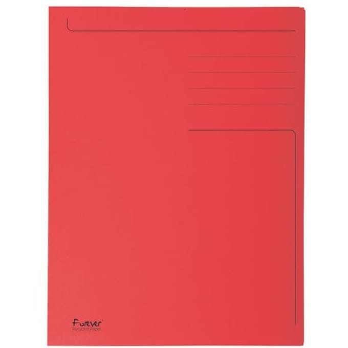 Exacompta 50x FOREVER® bedrukte map met 3 kleppen - 280gm2 - 24,5x35 cm voor folio - Rood - 449003E