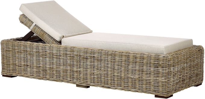 PALESE - Ligstoel - Taupe - Rotan