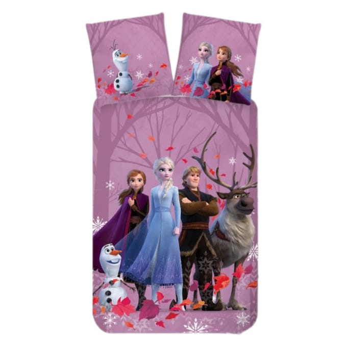 Frozen dekbedovertrek paars 100 x 135 cm - 40 x 60 cm (katoen)