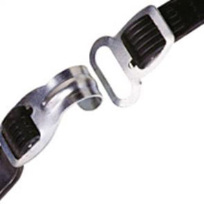 Korte snelbinder Bibia met haak / oog 50 cm - zwart