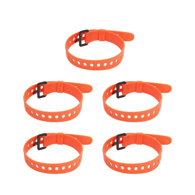 5 Pièces Attache Câble Réutilisable Sangle Câble en Caoutchouc Fixation Organisateur de Câbles Boucle en Fer Orange