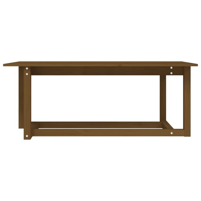 vidaXL - Salontafel - 110x55x45 - cm - massief - grenenhout - honingbruin