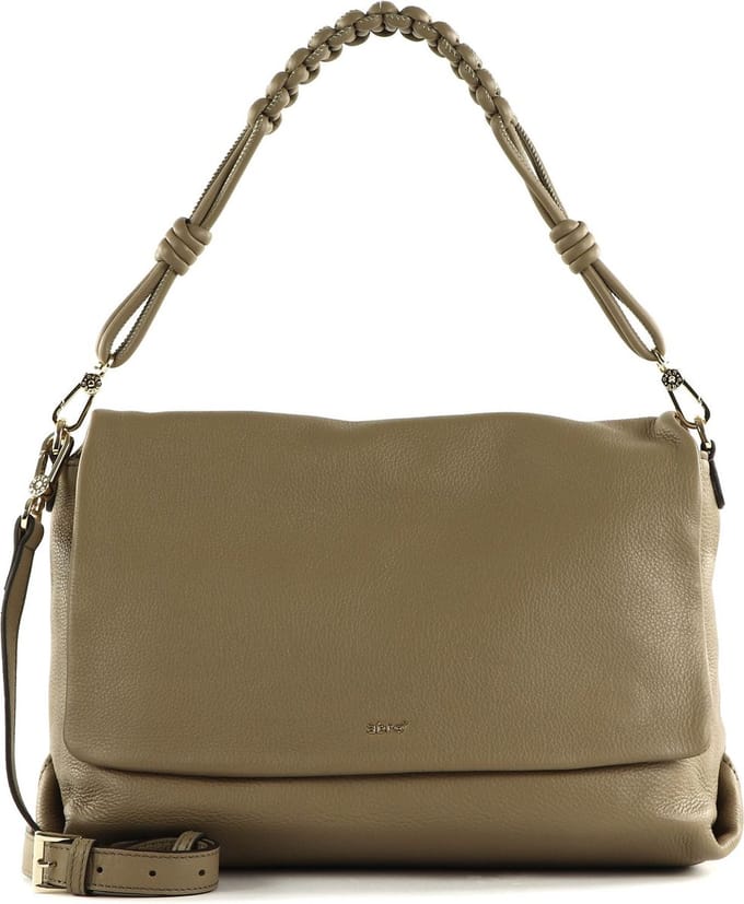 abro Schoudertas Leather Dalia Crossbody Poppy Siena Taupe