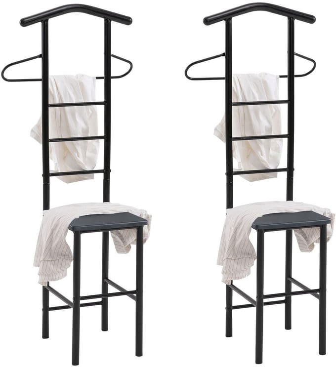 Kledingrek JIVO, set van 2 - Zwart/Zwart