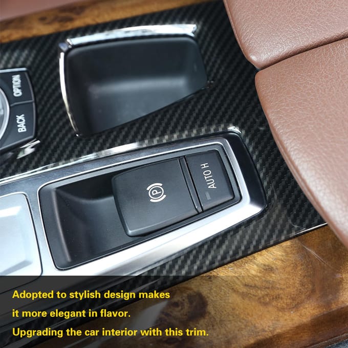Middenconsole Versnellingspook Paneel Cover Trim in Koolstofvezel Stijl Geschikt voor X5 X6 E70 E71 2010?2013 brown