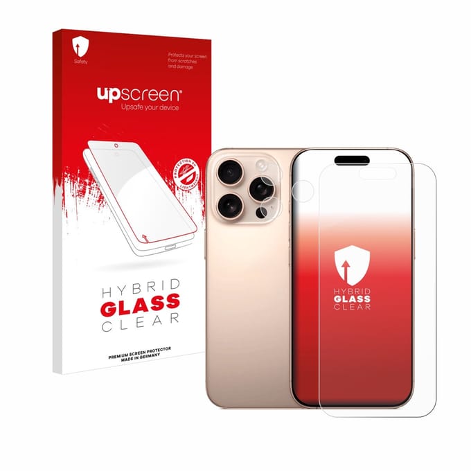 upscreen - Screenprotector voor Apple iPhone 16 Pro (Voor+Camera) - Folie Beschermfolie Beschermglas transparant
