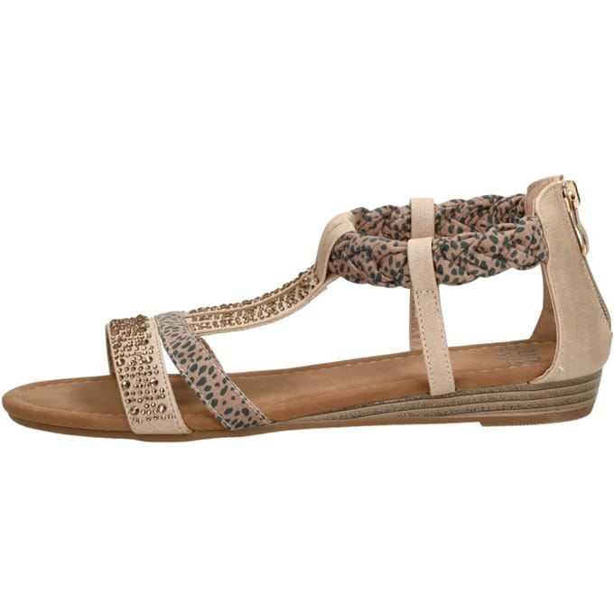 SUB55 Sandalen Plat Sandalen Plat - Beige - Maat 36