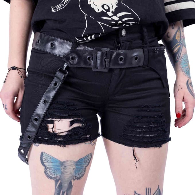 Heartless - Hecate Korte broek - Taille, 36 inch - Zwart