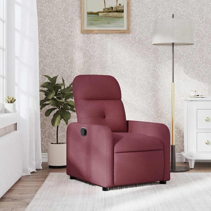vidaXL - Fauteuil - verstelbaar - stof - wijnrood