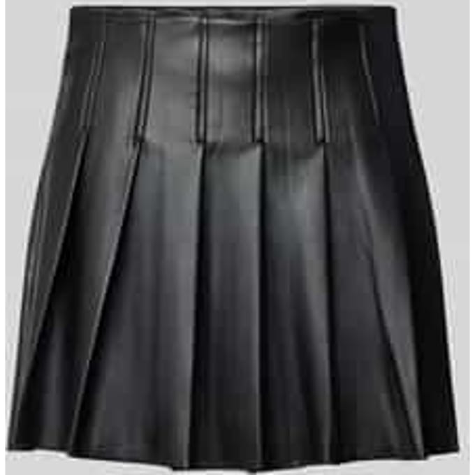 Minirok in leerlook met gelegde plooien model 'DORIT'