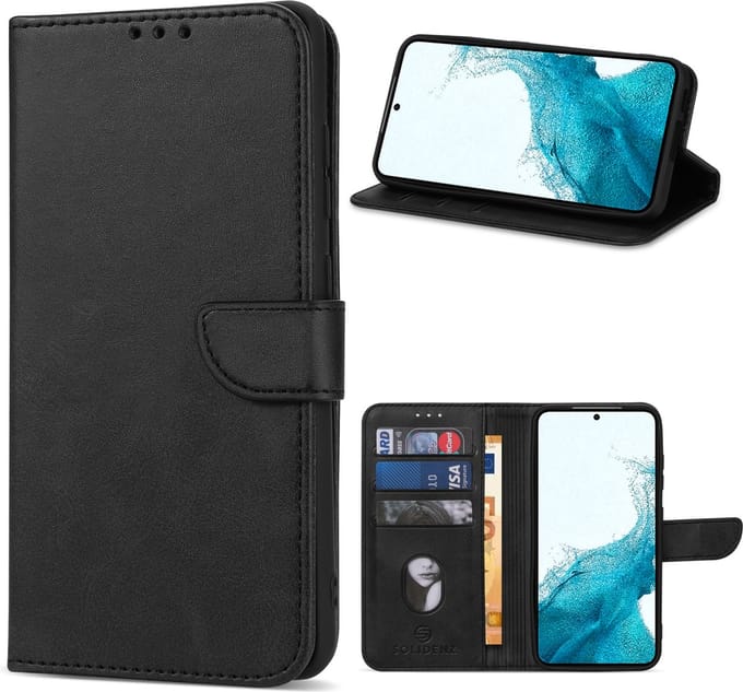Solidenz hoesje - Geschikt voor Samsung Galaxy S24 Plus - Bookcase - Zwart